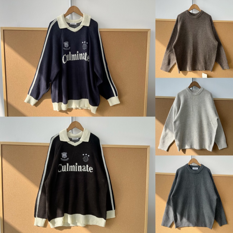 2F1-19秋冬复古慵懒风基础款软糯质感舒适百搭男女针织毛衣Z25-11