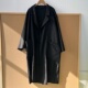 3大口袋黑色无腰带无扣后开叉风衣氛围韩系高级气质显瘦Y25