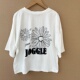 T恤宽松设计感字母刺绣圆领上衣雏菊印花Y25 79美式 复古短袖