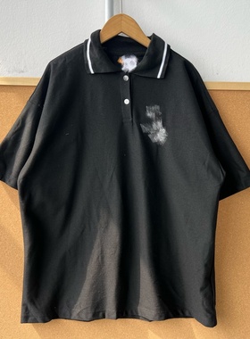 2C1-73简约POLO衫短袖T恤字母刺绣设计百搭宽松翻领上衣Z25-10