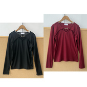 51法式 Z26 复古新中式 显瘦气质百搭针织衫 盘扣交叉设计修身 南6