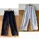 H25 46日系秋冬加绒高腰显瘦松紧腰慵懒风松弛感直筒休闲裤