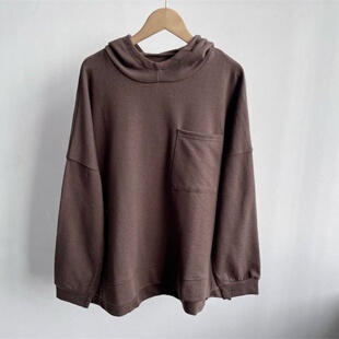 复古潮流Y25 纯色宽松百搭显瘦上衣美式 35春秋连帽卫衣时尚 周1