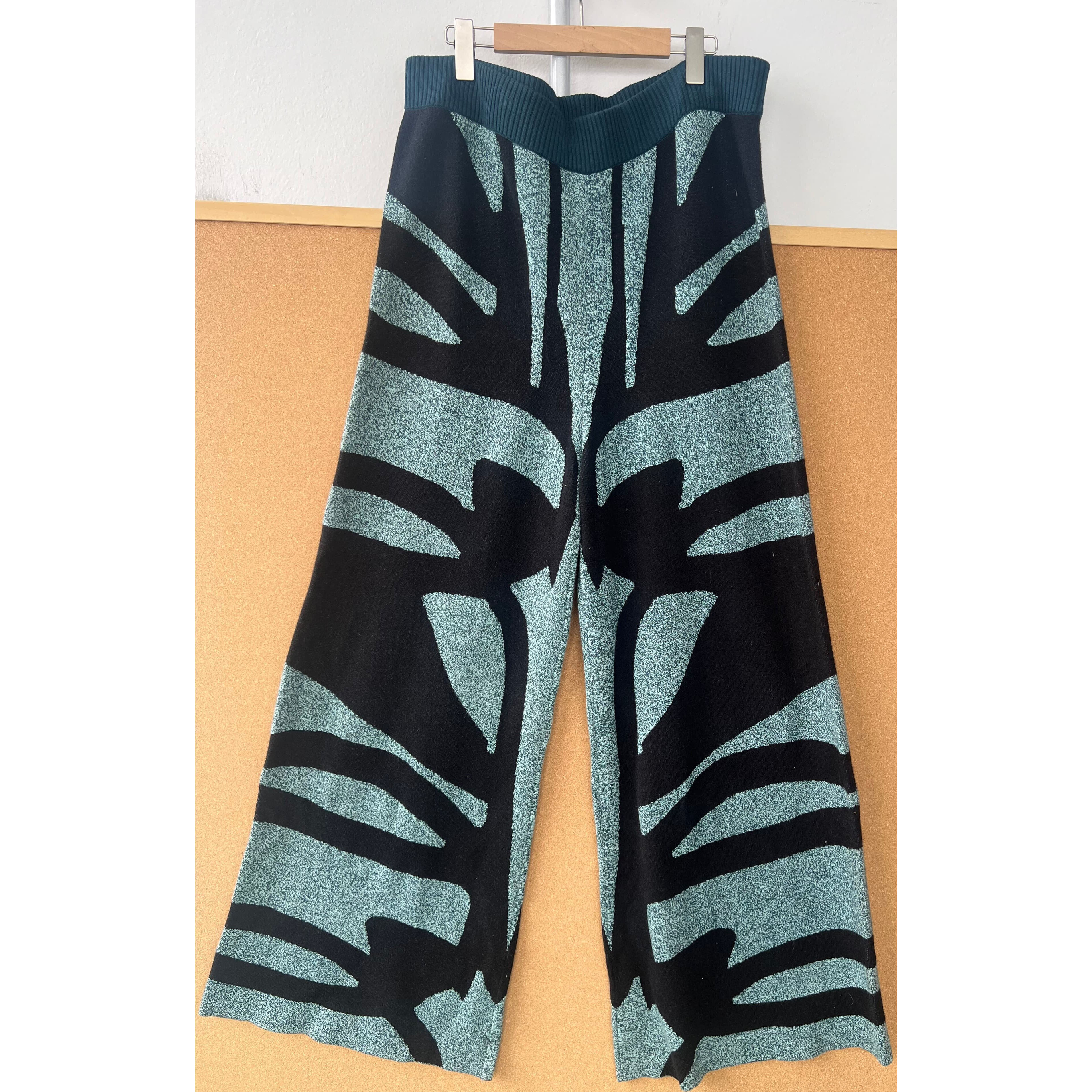 2n-94复古撞色高腰垂感针织长裤气质百搭舒适活力设计感J25-10