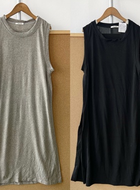 3G-7基础款极简纯色系夏季长款无袖背心两侧开叉设计休闲Z26-1