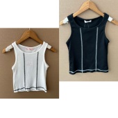 28儿童夏季 简约修身 运动风无袖 2M1 明线设计感背心吊带上衣H25