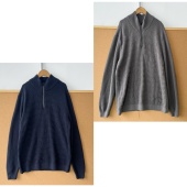 4纯色简约长袖 针织衫 半拉链百搭舒适休闲中长款 2V1 上衣J25