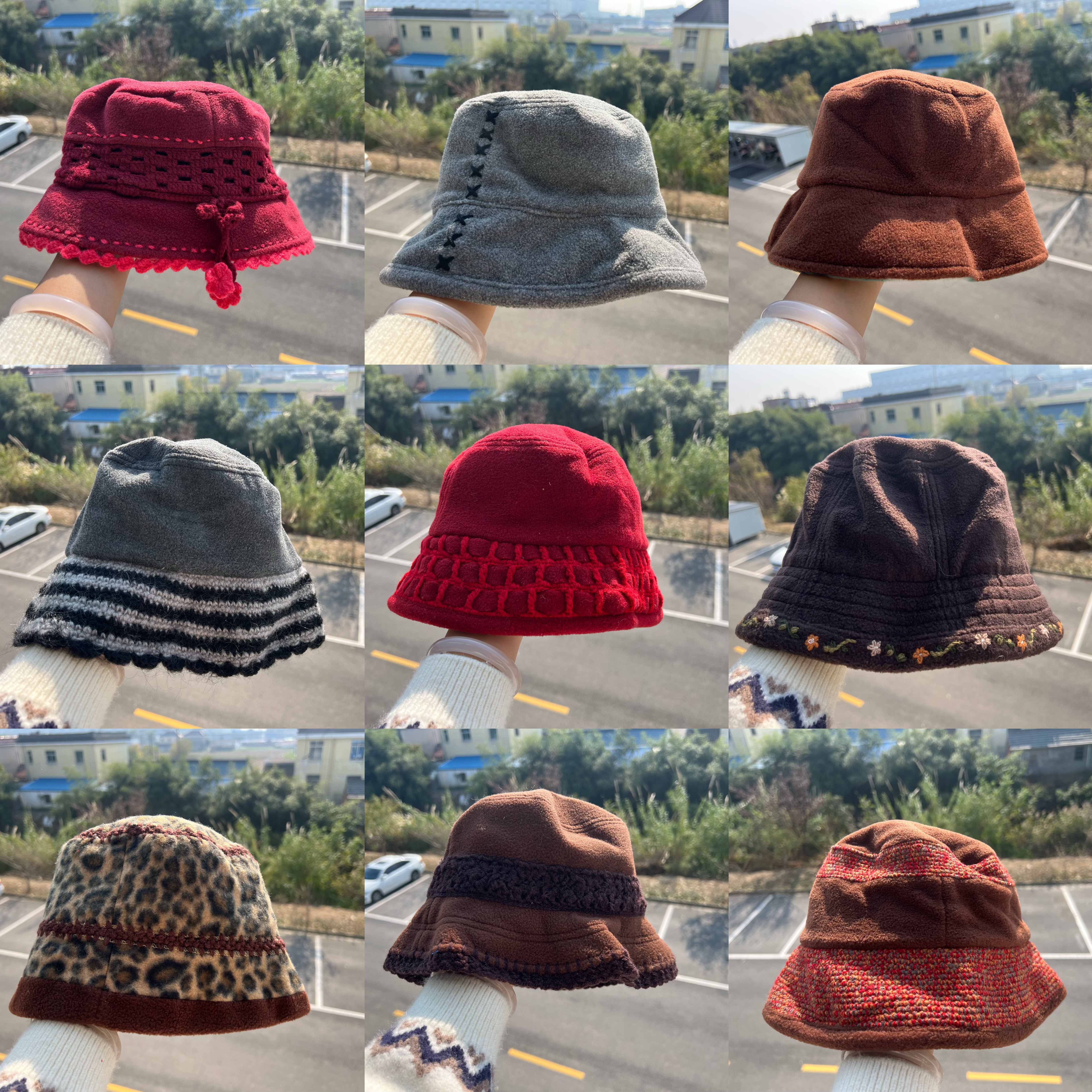 2K-100多款时尚保暖刺绣绒面渔夫帽显脸小氛围感遮脸盆帽H25-11