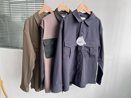 微瑕时尚百搭长袖衬衫日系复古衬衣外套潮流休闲宽松舒适春秋季Y7