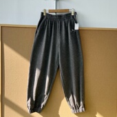 通勤束脚外穿高腰显瘦慵懒风松弛Y25 5女士松紧腰休闲卫裤