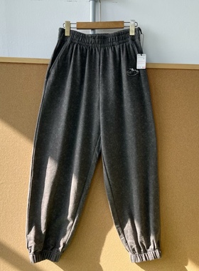 3F-5女士松紧腰休闲卫裤通勤束脚外穿高腰显瘦慵懒风松弛Y25-11