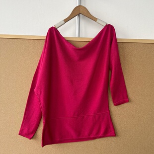 女Z26 亮丝斜肩露肩针织T恤气质百搭显瘦打底衫 63不规则 楼4