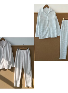 K1-175干净简约波点翻领柔软舒适亲肤甜美风睡衣家居服套装Z25-12