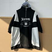 半拉链套头撞色拼接设计感卡通可爱印花卫衣无帽Y26 97儿童款