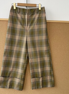 A3-171高货！复古格子高腰宽松显瘦设计通勤简约百搭慵懒风Y26-2