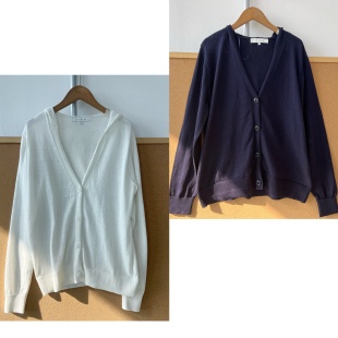 外搭上衣J25 楼3 长袖 基础款 66含35%棉简约连帽V领针织开衫