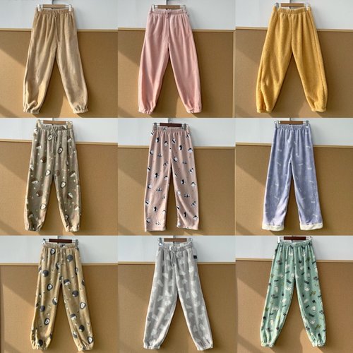 2Y1-37女士睡裤合集！多款加绒图案印花设计感保暖家居睡裤Z25-11