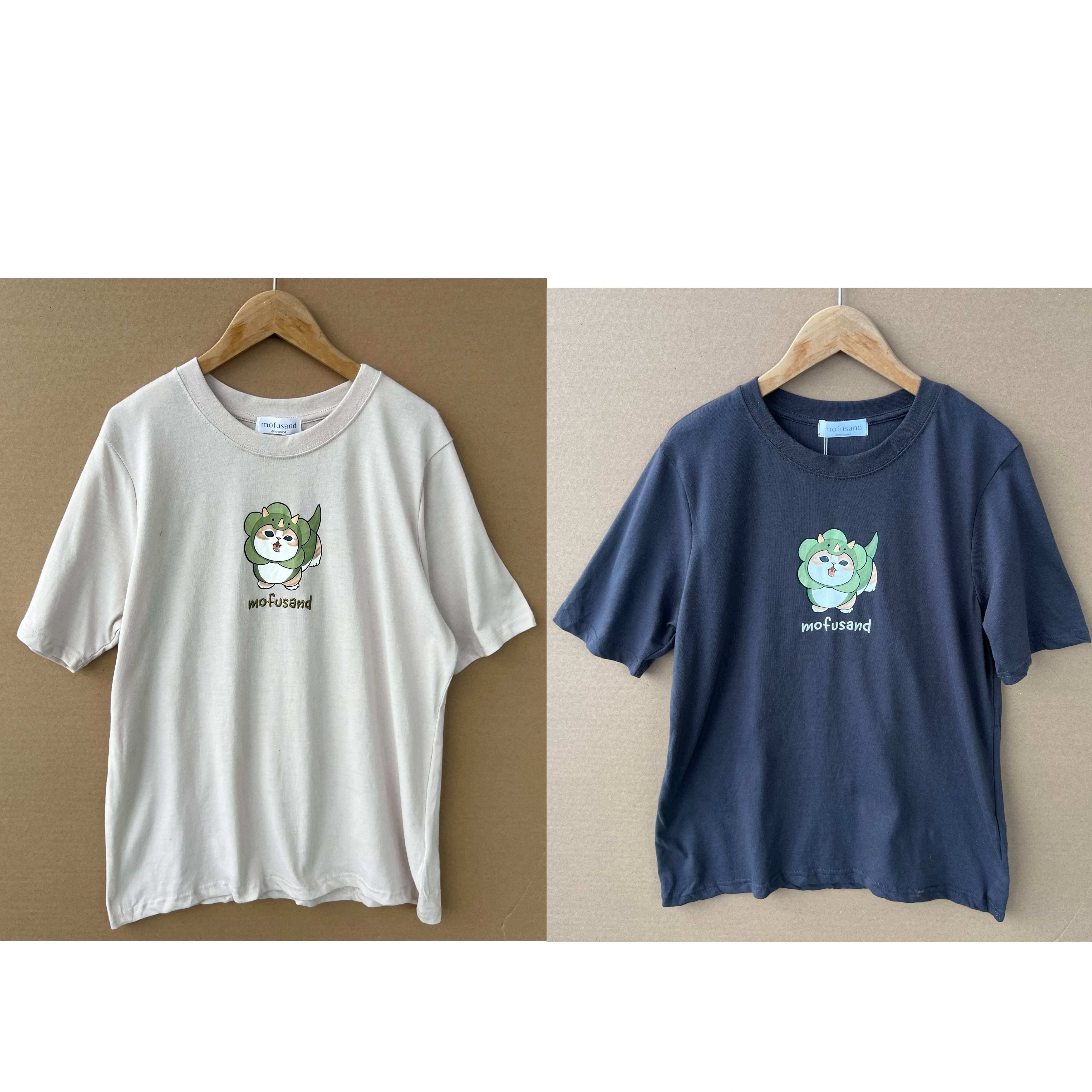 2B1-58鲨鱼猫可爱刺绣印花短袖T恤日系圆领百搭减龄休闲上衣J25-8