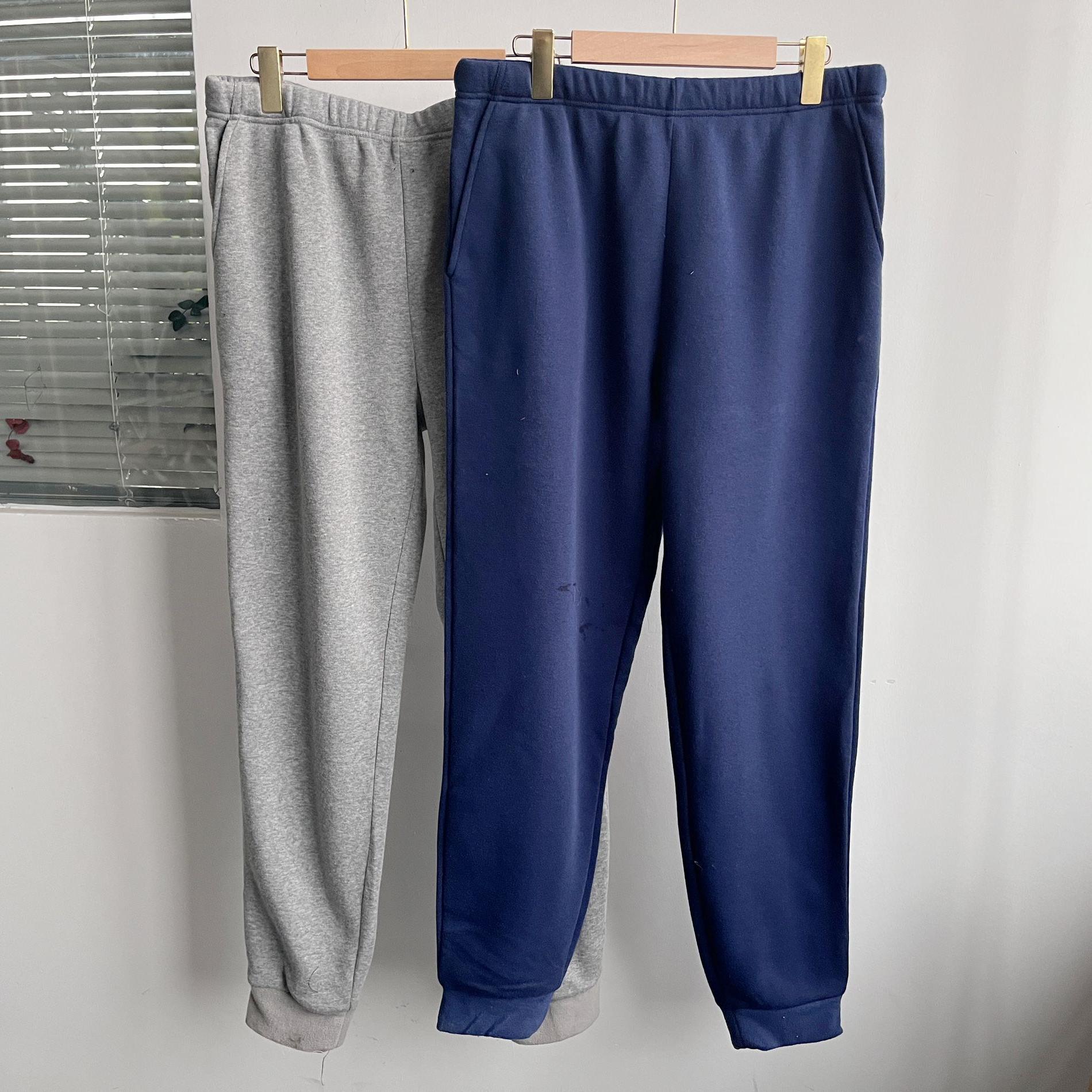 微瑕秋冬款加绒慵懒百搭宽松休闲抽绳松紧腰显瘦运动束脚裤H11