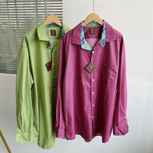 薄款 大码 衬衫 2西1 Y25 春秋季 上衣设计感休闲宽松波点长袖 5男士