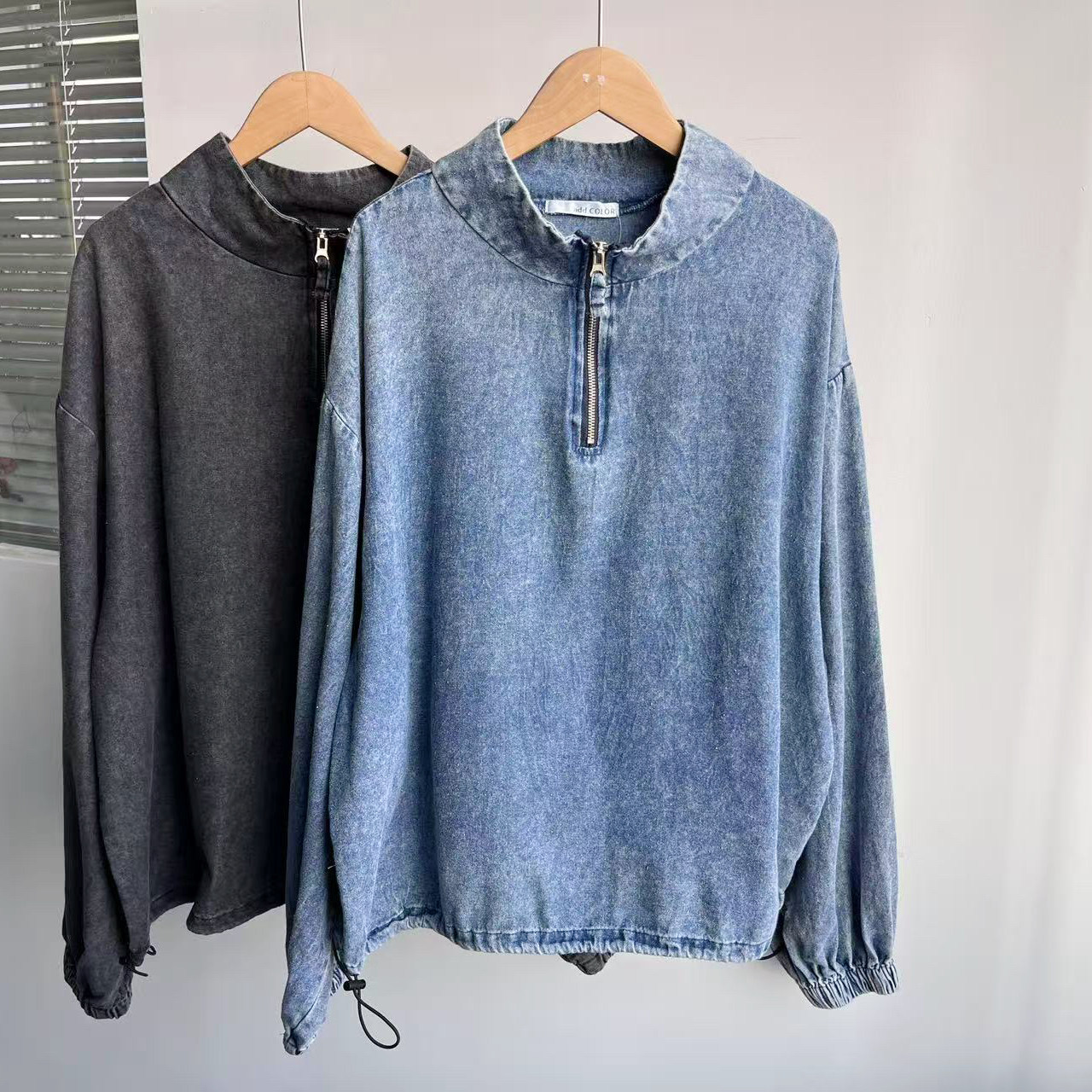 南11-25春秋季半拉链卫衣无帽复古休闲慵懒风纯棉宽松套头潮Y25-3