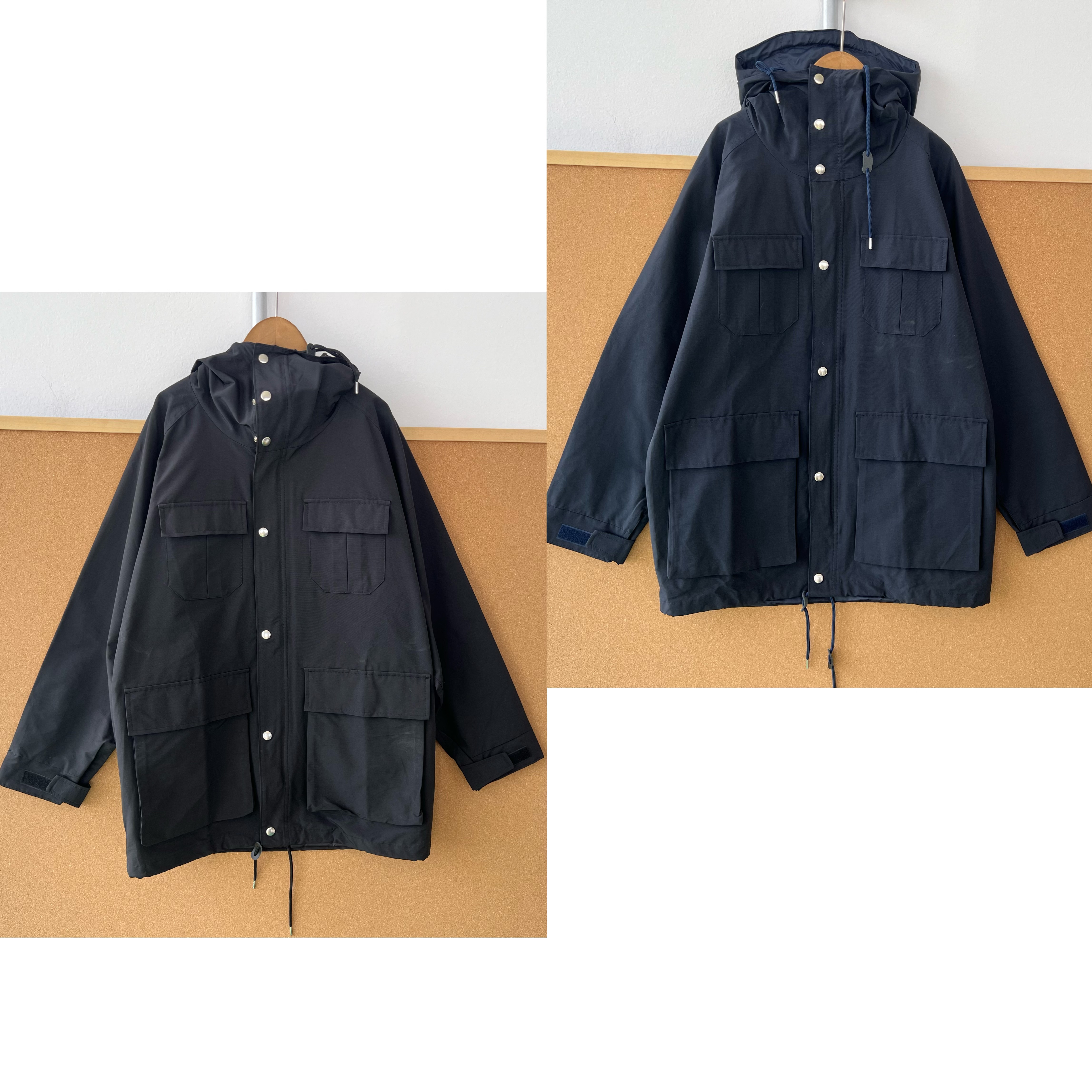 2T1-20高货！纯色多口袋连帽夹克下摆抽绳宽松休闲外套J25-10