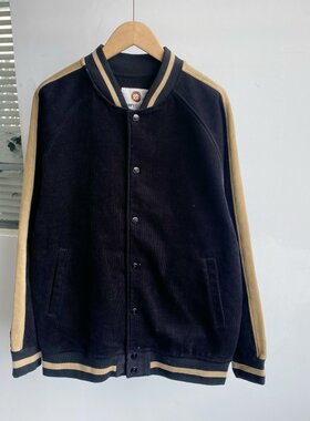 2F-13秋冬季男士摇粒绒加绒加厚棒球服棉服宽松休闲设计感潮Y25-5