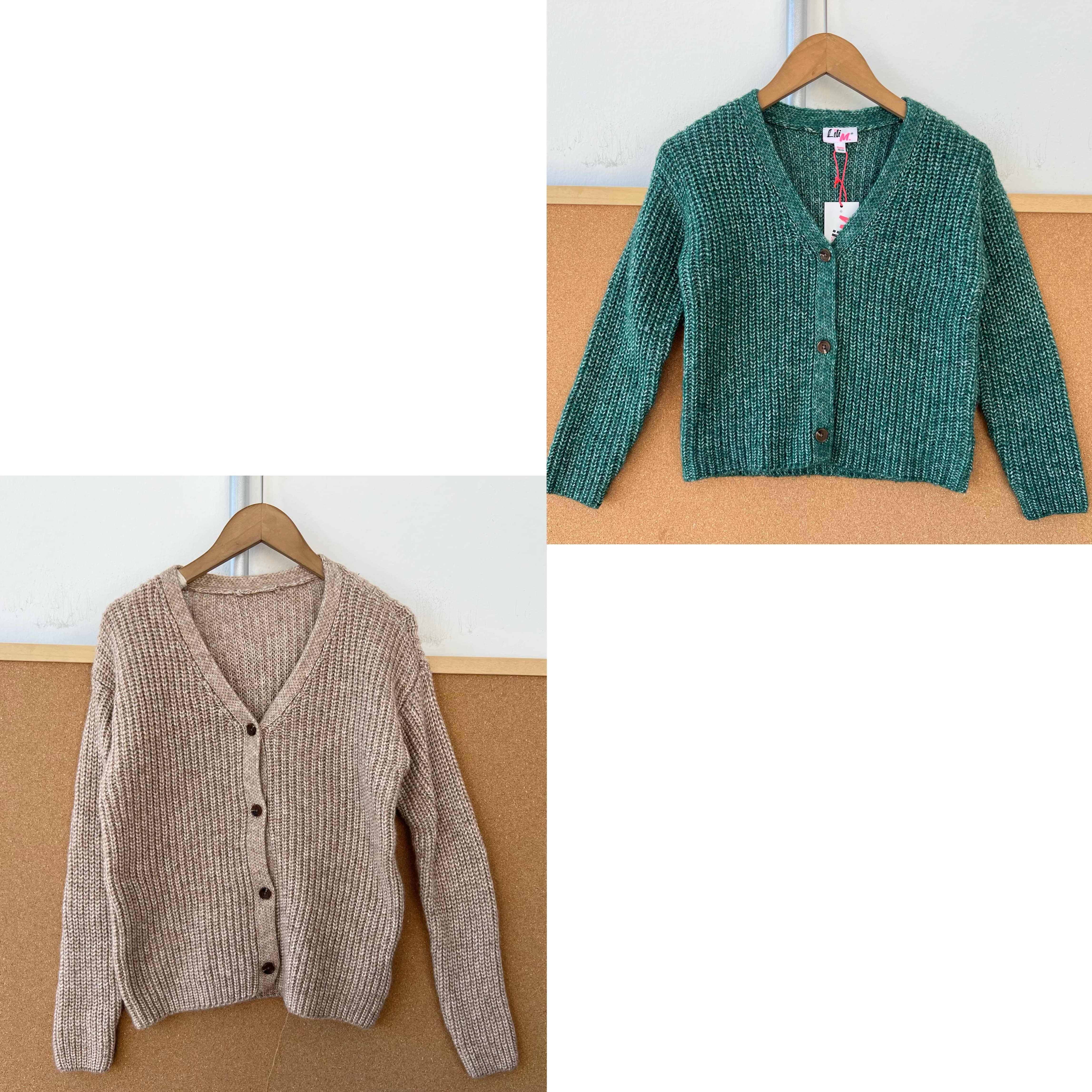 2T1-2儿童款V领长袖针织开衫纯色简约休闲百搭舒适上衣J25-10