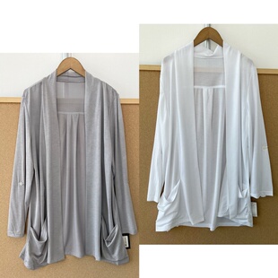 百搭休闲外搭透气舒适外套Z26 李2 无扣开衫 微透长袖 57女士薄款