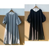 遮肉连衣裙文艺慵懒风日常高级显瘦Y25 53女士夏季 泡泡袖