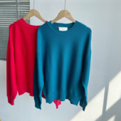 164秋冬款 圆领长袖 针织毛衣高级感时尚 宽松舒适百搭显瘦H25