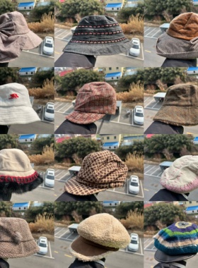 3R-72单面戴！森系多款式氛围感渔夫帽秋冬保暖氛围感显脸小J26-2