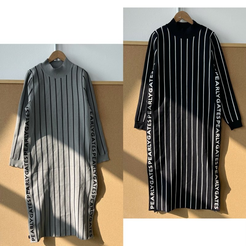 南10-49半高圆领竖条纹针织连衣裙单开叉设计字母装饰Z25-12,女装/女士精品,毛针织衫,淘宝优惠券,粉丝福利购,淘宝优惠卷