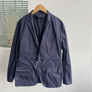 27纯色简约商务休闲西服两粒扣多口袋日常通勤薄外套J25