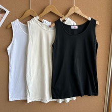 2F1-1夏纯色宽松套头无袖背心休闲圆领百搭经典款内搭打底衫Y25-7