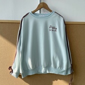 2u1 圆领套头百搭设计感字母刺绣复古Y26 39儿童款 无帽卫衣美式