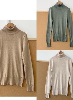 2Y1-15高领纽扣设计打底针织衫上衣软糯慵懒叠穿显瘦日常Y25-11