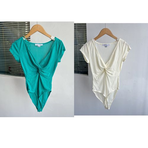 2S-49夏季款美式修身芭蕾舞练功夫高端短袖交叉设计连体衣Z25-7