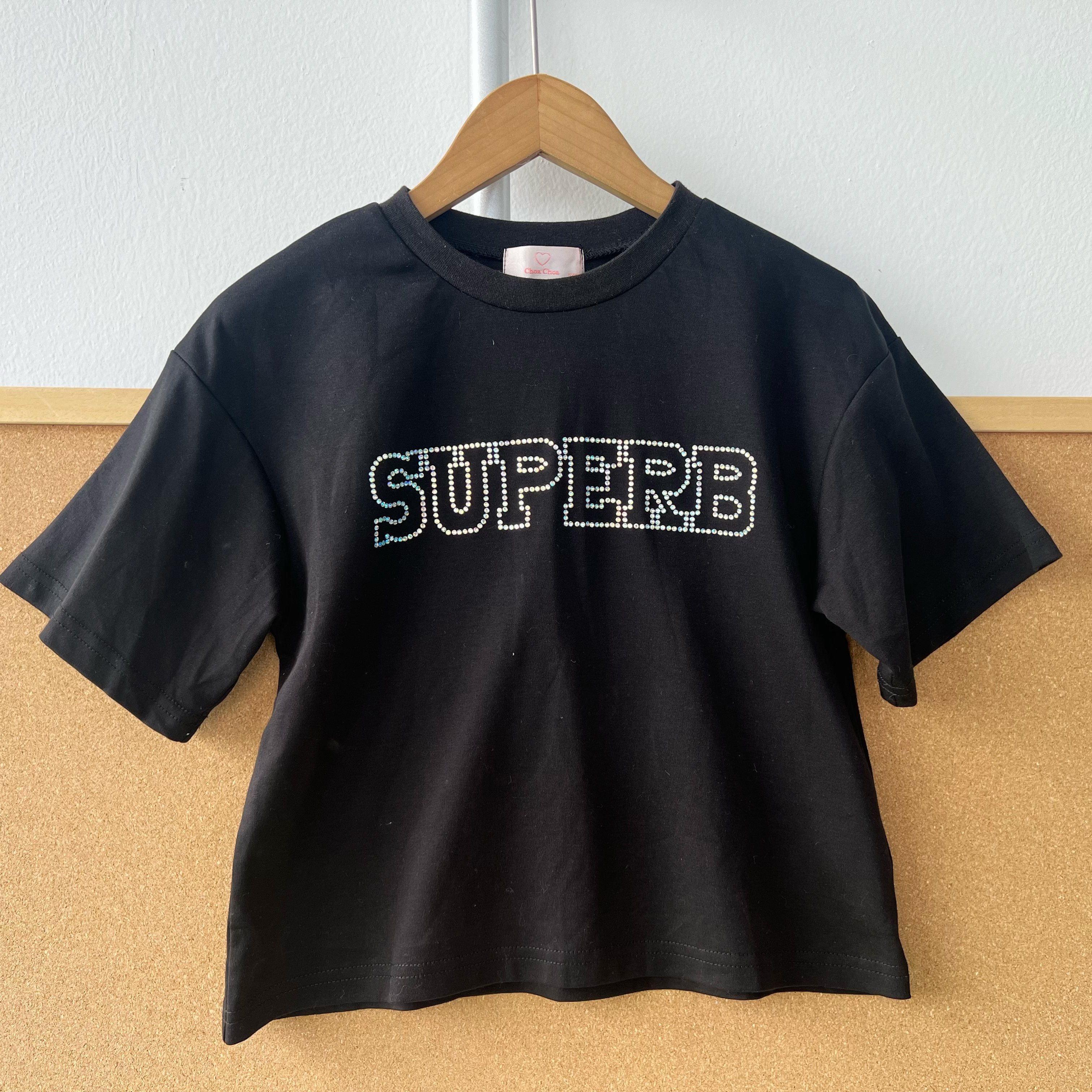 楼11A-40夏儿童潮流酷帅洋气字母闪钻装饰印花圆领短袖T恤H25-11