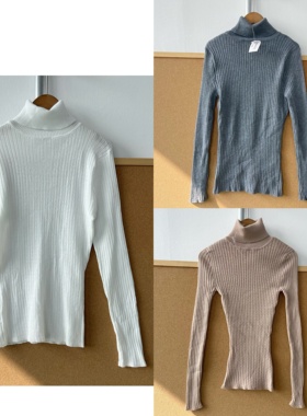 2z1-2高弹针织打底修身显瘦高领气质舒适内搭长袖上衣J25-11