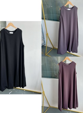 2G1-5夏款女士圆领长款无袖花苞裙端庄气质高级感海边度假风Z25-7