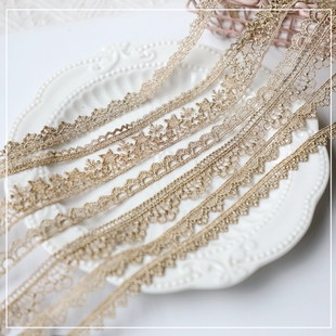 复古金线水溶刺绣花边玫瑰金蕾丝花边 lolita辅料 DIY手工旗袍服装