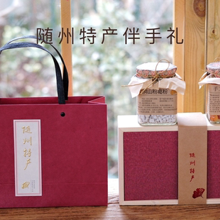 随州特产伴手礼葛根粉桃胶土蜂蜜木质礼盒套装送礼礼盒