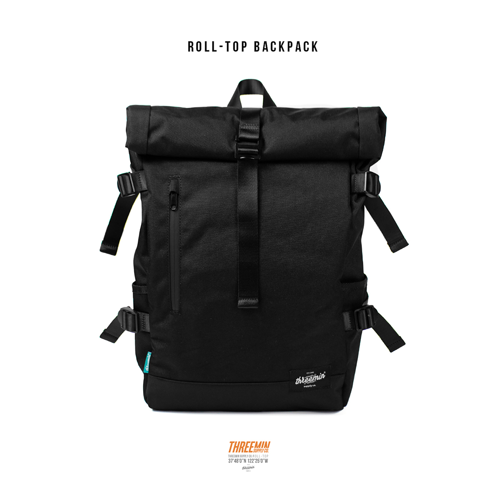 Threemin Supply CF防水卷盖包电脑双肩背包原创小众设计机能潮流|msdalam kategori Beg kulit/wanita/beg lelaki, Backpack - dari Buy2taobao.com untuk memberikan perkhidmatan ejen Taobao profesional membeli