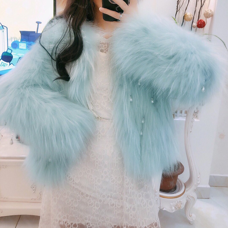 高端奢华狐狸毛皮草女短款2025新款冬珍珠流苏修身珍珠流苏毛外套,女装/女士精品,皮草,淘宝优惠券,粉丝福利购,淘宝优惠卷