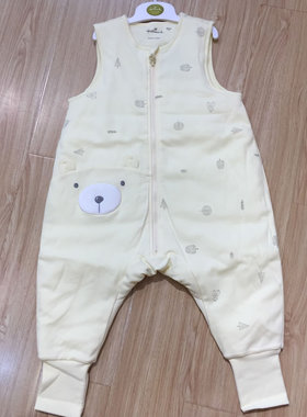 Hallmark贺曼宝宝分腿睡袋秋冬夹棉背心式幼儿童连体睡衣HG3F01AB