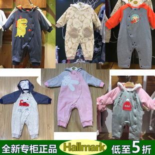 Hallmark贺曼婴儿连身衣秋冬加厚宝宝连体衣卡通连帽长袖连体外套
