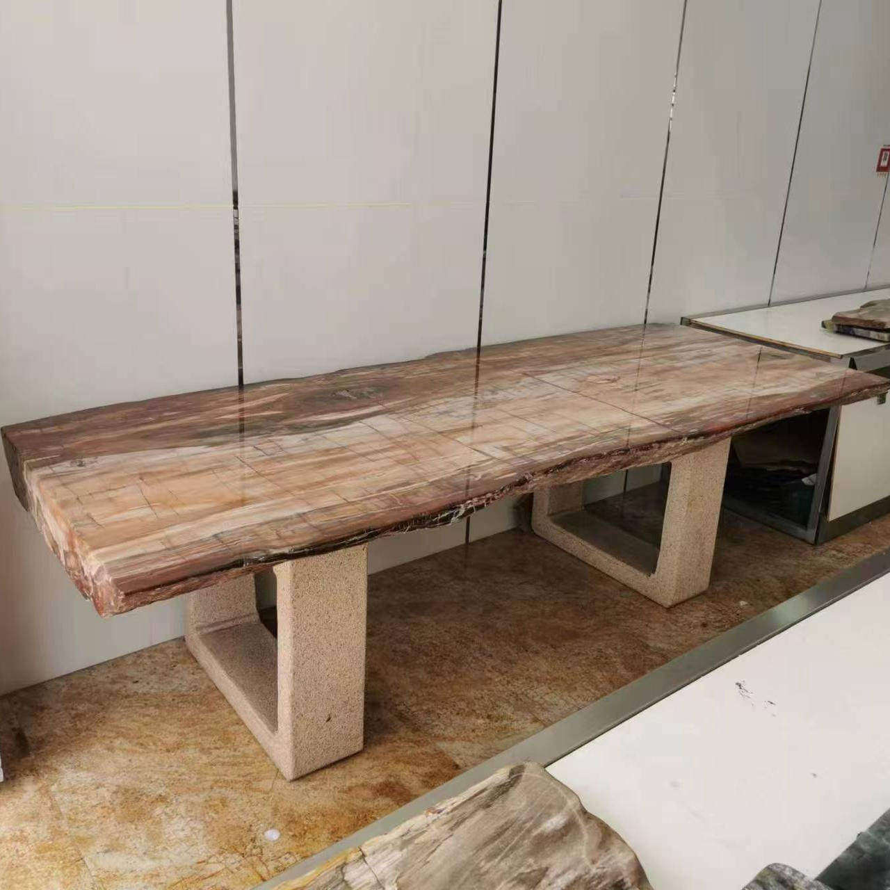 天然原生态木化玉木化石桌茶桌茶台茶几侘寂风摆件禅意空间实木桌