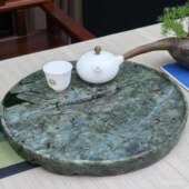 惠安高端奢石蓝翡翠原石雕刻排水石茶几茶盘茶台茶具托盘干湿两用