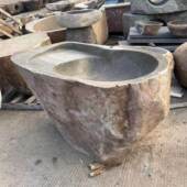 惠安户外洗手台庭院室外洗手盆石头洗手盆户外鹅卵石立柱盆洗漱台